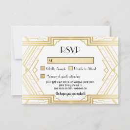 RSVP-kaarten 1920 Vintage Gatsby-huwelijksuitnodig RSVP Kaartje