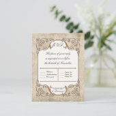 RSVP-kaarten Art Nouveau Roaring 20s Deco Style RSVP Kaartje (Staand voorkant)