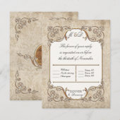 RSVP-kaarten Art Nouveau Roaring 20s Deco Style RSVP Kaartje (Voorkant / Achterkant)