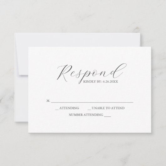 RSVP-kaarten Blauw patroon RSVP Kaartje (Voorkant)