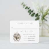 RSVP-kaarten-bruin menu-selecties voor structuurse RSVP Kaartje (Staand voorkant)