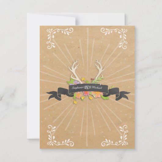 RSVP Kaarten Herten Antler Wildflower Starburst Ru (Achterkant)