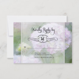 RSVP-kaarten Hydrangea Garden Flowers Typografie RSVP Kaartje
