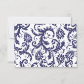 RSVP Kaarten Marine Blauw & Wit Damast (Voorkant)