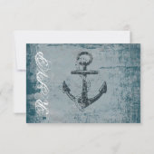 RSVP-kaarten met bijtende Nautical Anchor Wedding RSVP Kaartje (Achterkant)