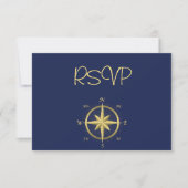 RSVP-Kaarten met blauw Nautical Wedding RSVP Kaartje (Voorkant)