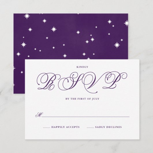 RSVP-Kaarten met een sprookjeshuwelijk in koninkli RSVP Kaartje (Voorkant / Achterkant)