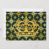 RSVP-Kaarten met groene en gouden koninklijke brui Kaart (Achterkant)