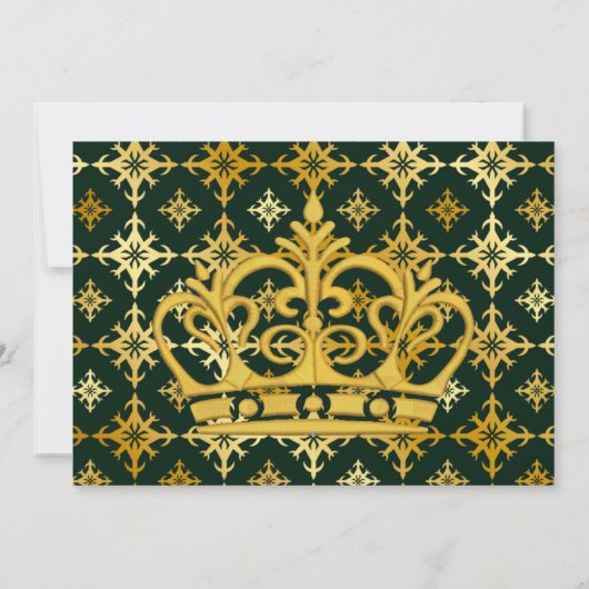 RSVP-Kaarten met groene en gouden koninklijke brui Kaart (Achterkant)