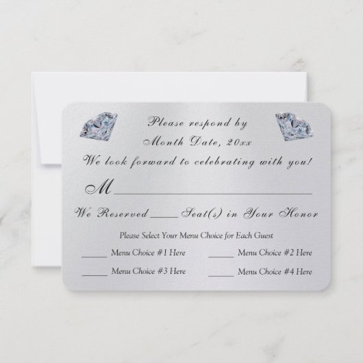 RSVP-Kaarten met Jubileum of bruiloft met keuze ui Kaart (Achterkant)