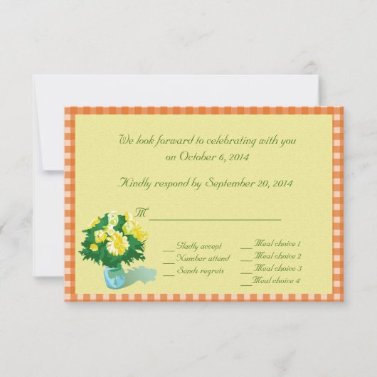 RSVP-kaarten met landstijl Kaart (Voorkant)