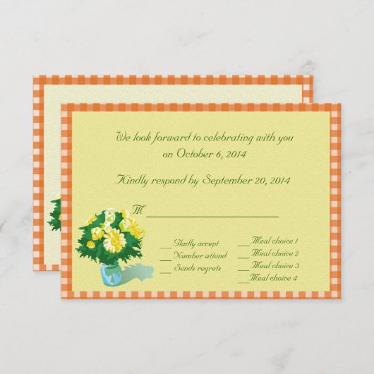 RSVP-kaarten met landstijl Kaart (Voorkant / Achterkant)