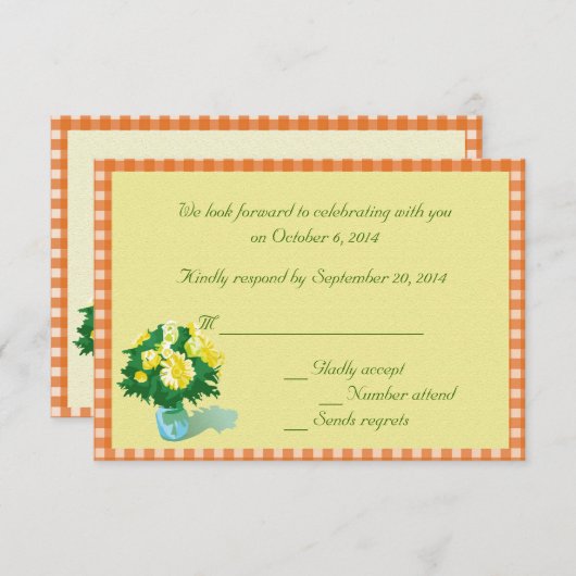 RSVP-kaarten met landstijl Kaart (Voorkant / Achterkant)