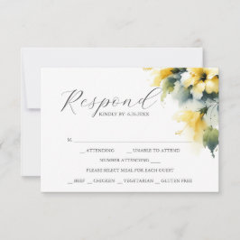 RSVP-kaarten met Maaltijdkeuze Blauw en Geel RSVP Kaartje