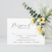 RSVP-kaarten met Maaltijdkeuze Blauw en Geel RSVP Kaartje (Staand voorkant)