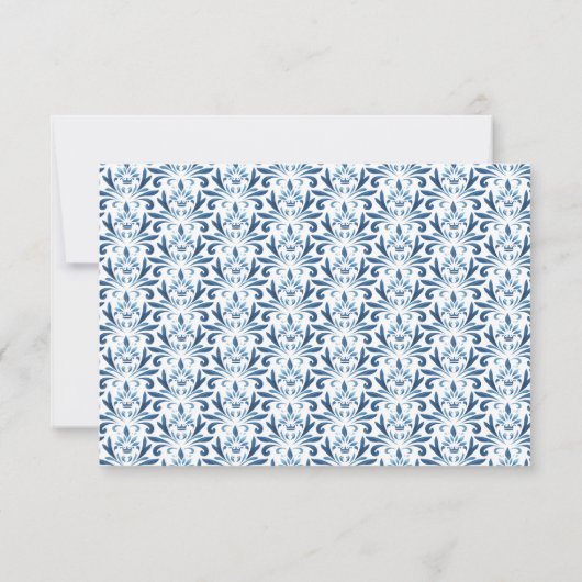 RSVP-kaarten met maaltijdkeuze Dusty Blue Pattern RSVP Kaartje (Achterkant)