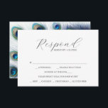RSVP-kaarten met maaltijdkeuze Peacock Feathers RSVP Kaartje<br><div class="desc">Verbeter de anticipatie op uw speciale dag met onze charmante antwoordbijlage, zorgvuldig ontworpen om onze waterverf pauw bruiloft briefpapier set aan te vullen. Elke kaart biedt gasten een naadloze manier om hun reactie-informatie te geven en hun voorkeursmaaltijd te selecteren, allemaal tegen een heldere witte achtergrond. De achterkant onthult een boeiende...</div>