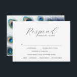 RSVP-kaarten met maaltijdkeuze Peacock Feathers RSVP Kaartje<br><div class="desc">Verbeter de anticipatie op uw speciale dag met onze charmante antwoordbijlage, zorgvuldig ontworpen om onze waterverf pauw bruiloft briefpapier set aan te vullen. Elke kaart biedt gasten een naadloze manier om hun reactie-informatie te geven en hun voorkeursmaaltijd te selecteren, allemaal tegen een heldere witte achtergrond. De achterkant onthult een boeiende...</div>