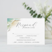 RSVP-kaarten met maaltijdkeuze Waterverf Shoreline RSVP Kaartje (Staand voorkant)