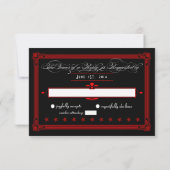 RSVP-Kaarten met rode en zwarte Posters RSVP Kaartje (Achterkant)