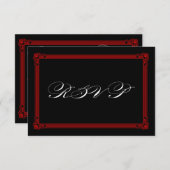 RSVP-Kaarten met rode en zwarte Posters RSVP Kaartje (Voorkant / Achterkant)