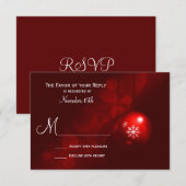 RSVP-kaarten met rode kerstsierfeestdag RSVP Kaartje (Voorkant / Achterkant)