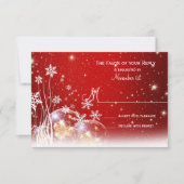 RSVP-kaarten met rode witte kerstfeestdag RSVP Kaartje (Voorkant)