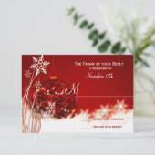 RSVP-kaarten met rode witte kerstfeestdag RSVP Kaartje (Staand voorkant)