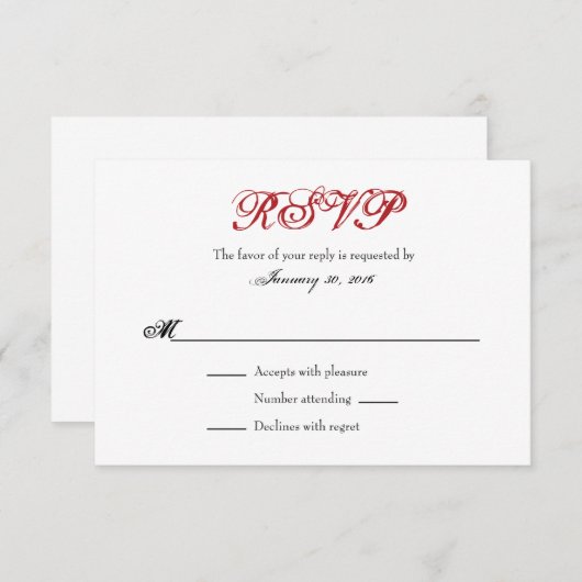 RSVP-kaarten met rode witte vlek RSVP Kaartje (Voorkant / Achterkant)
