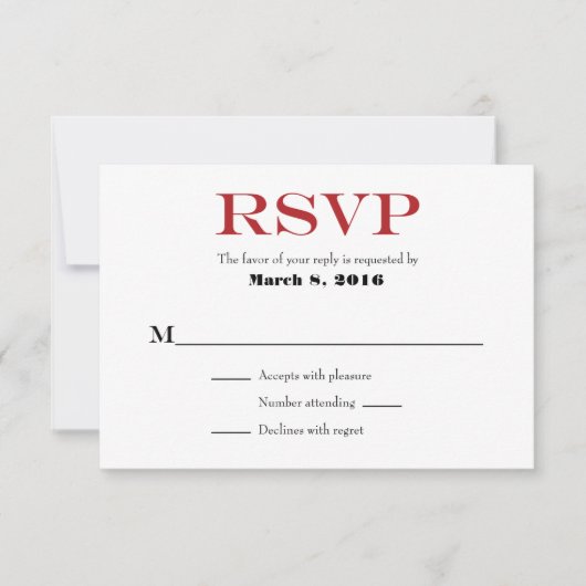RSVP-kaarten met rode witte vlek RSVP Kaartje (Voorkant)