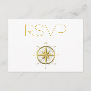 RSVP-Kaarten met witte Nautical Wedding RSVP Kaartje
