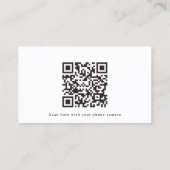 RSVP-Kaarten met zwarte en witte QR-code Visitekaartje (Achterkant)