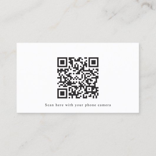 RSVP-Kaarten met zwarte en witte QR-code Visitekaartje (Achterkant)