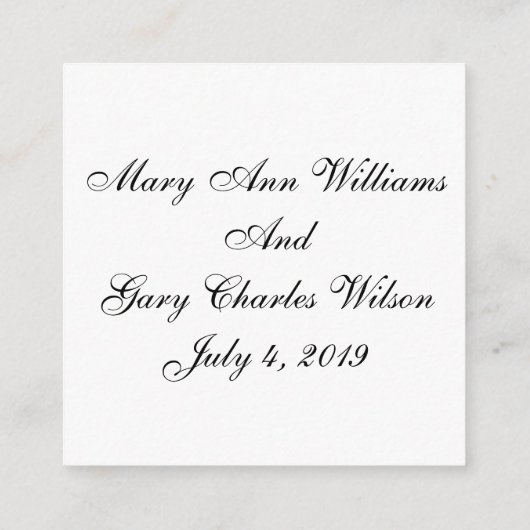 RSVP-kaarten met zwarte en witte respons Informatiekaartje (Achterkant)