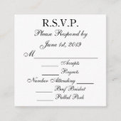 RSVP-kaarten met zwarte en witte respons Informatiekaartje (Voorkant)