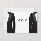 RSVP-Kaarten met zwarte en witte tong RSVP Kaartje (Achterkant)