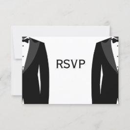 RSVP-Kaarten met zwarte en witte tong RSVP Kaartje
