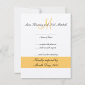 RSVP-kaarten Monogram zonnebloemgeel RSVP Kaartje (Achterkant)