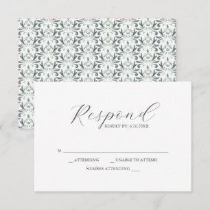 RSVP-kaarten Sage Green Pattern RSVP Kaartje
