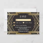 RSVP-kaarten van 1920's Gatsby Wedding Invites RSVP Kaartje (Voorkant)