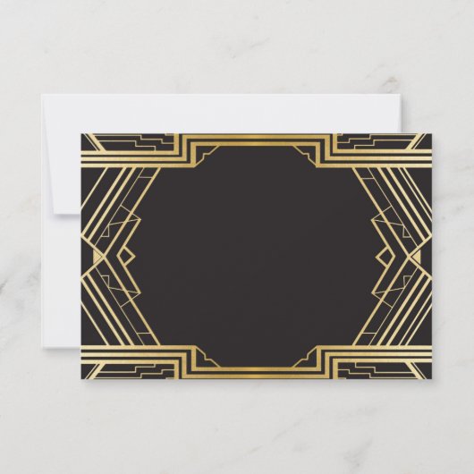RSVP-kaarten van 1920's Gatsby Wedding Invites RSVP Kaartje (Achterkant)