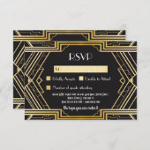 RSVP-kaarten van 1920's  Gatsby Wedding Invites RSVP Kaartje (Voorkant / Achterkant)
