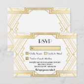 RSVP-kaarten van 1920's  Gatsby Wedding Invites RSVP Kaartje (Voorkant / Achterkant)