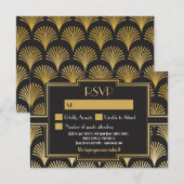 RSVP-kaarten van 1920's  Gatsby Wedding Respond RSVP Kaartje (Voorkant / Achterkant)