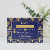 RSVP-kaarten van 1920's Gatsby Wedding Respond RSVP Kaartje (Staand voorkant)