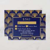 RSVP-kaarten van 1920's Gatsby Wedding Respond RSVP Kaartje (Voorkant / Achterkant)