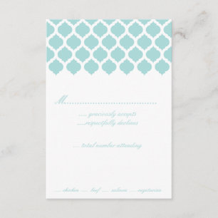 RSVP-kaarten van Blue Moroccan Pattern Wedding Par RSVP Kaartje