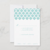 RSVP-kaarten van Blue Moroccan Pattern Wedding Par RSVP Kaartje (Voorkant)