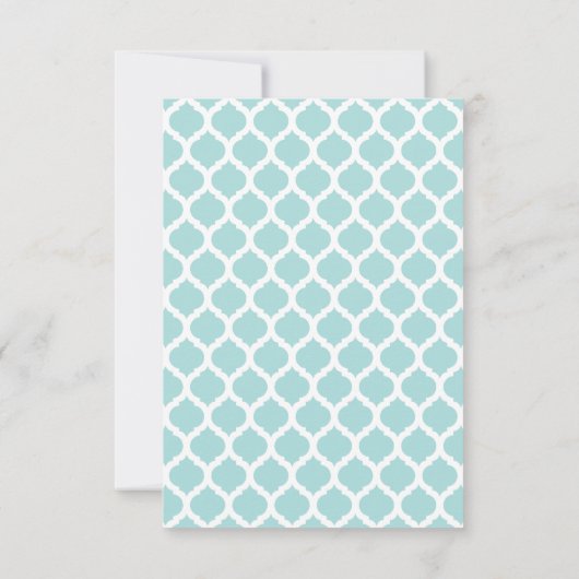 RSVP-kaarten van Blue Moroccan Pattern Wedding Par RSVP Kaartje (Achterkant)