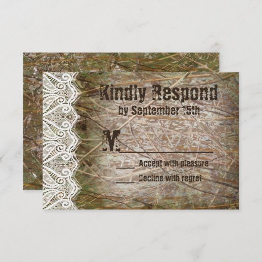 RSVP-kaarten van het plattelands-Camojager RSVP Kaartje (Voorkant / Achterkant)